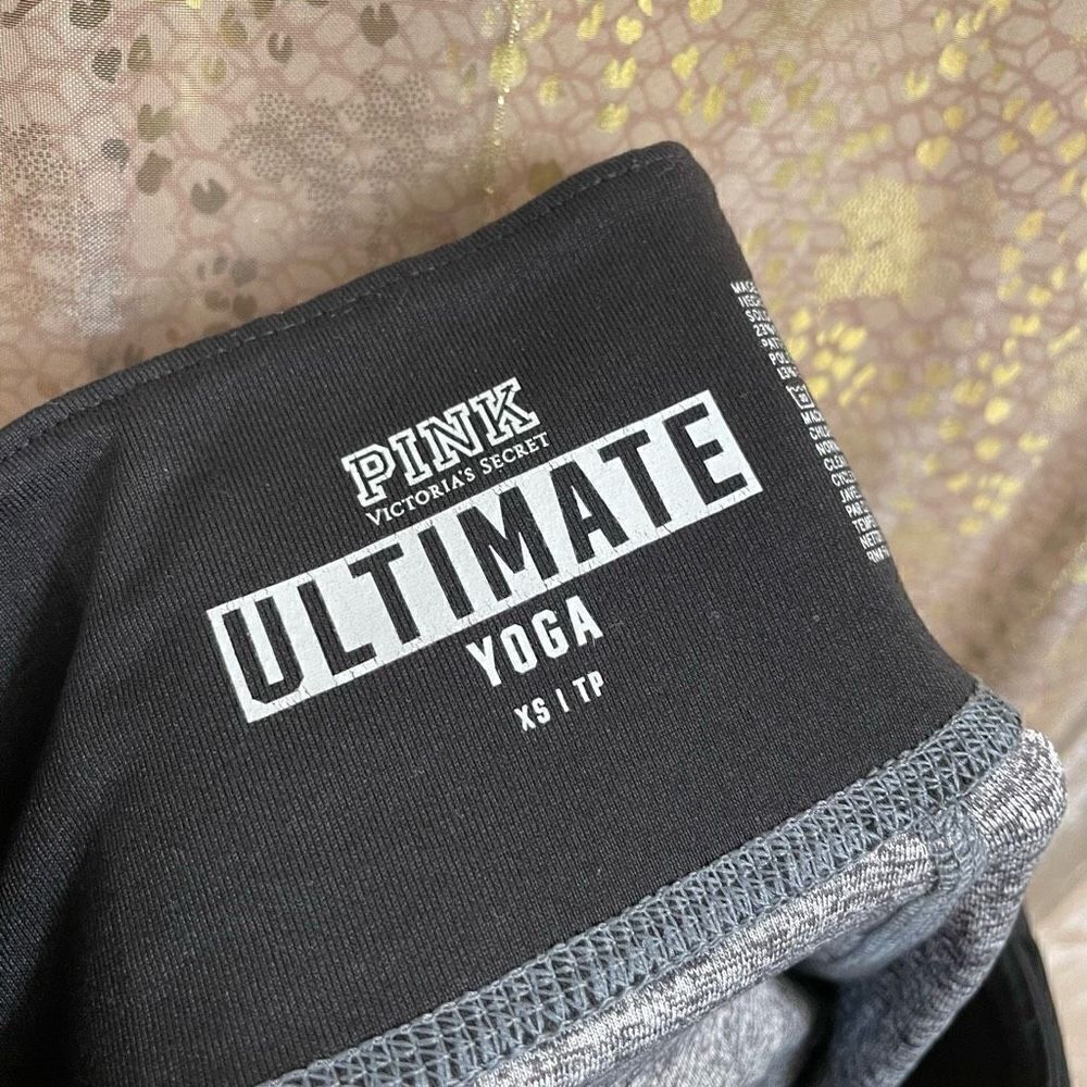 PINK Victorias Secret Ultimate Marled Gray Black Capri Leggings, XS - Picture 5 of 5